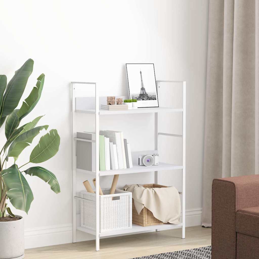 vidaXL Ραφιέρα 3 Επιπέδων Λευκή 60x27,6x90,5 εκ. Επεξεργασμένο Ξύλο