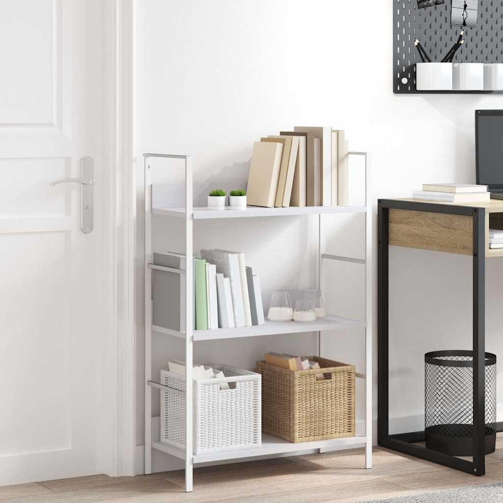 vidaXL Ραφιέρα 3 Επιπέδων Λευκή 60x27,6x90,5 εκ. Επεξεργασμένο Ξύλο