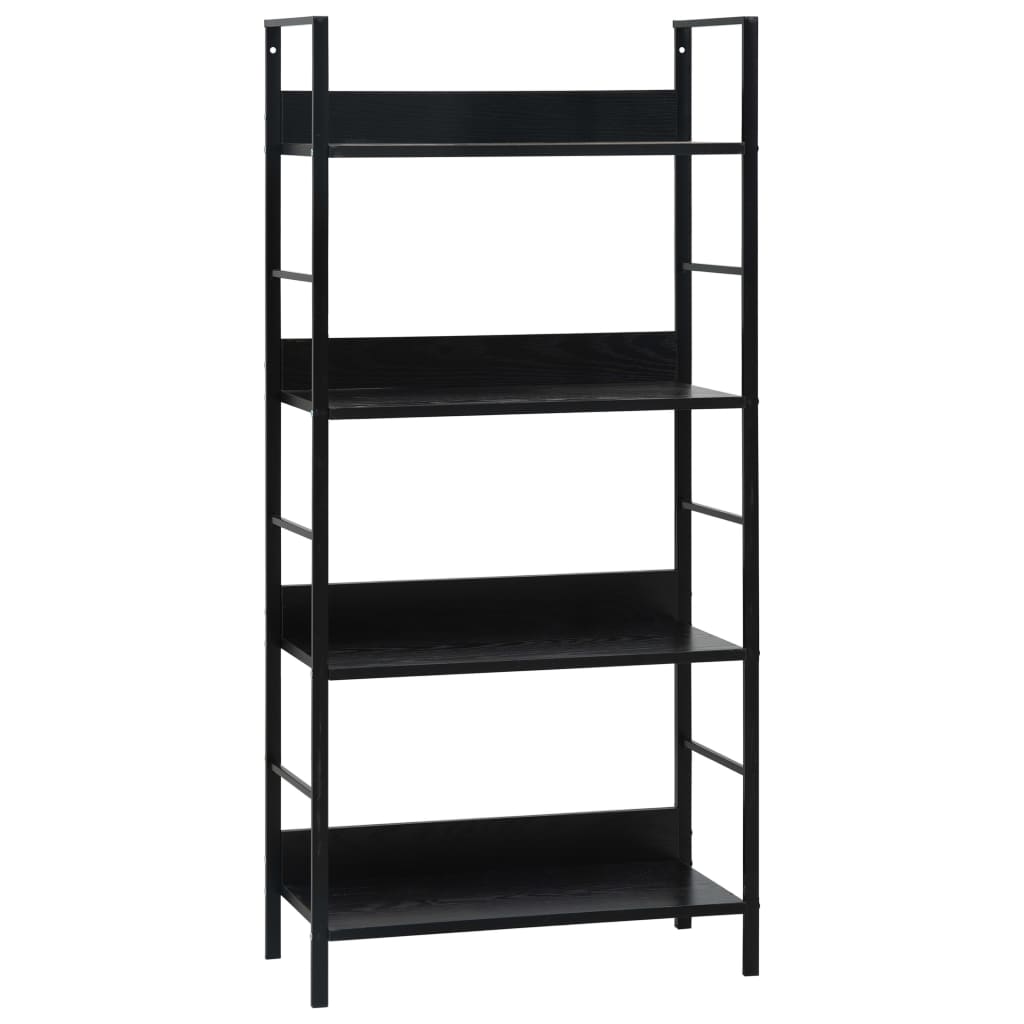 vidaXL Ραφιέρα 4 Επιπέδων Μαύρη 60x27,6x124,5 εκ. Επεξεργασμένο Ξύλο