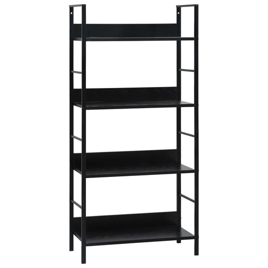 vidaXL Ραφιέρα 4 Επιπέδων Μαύρη 60x27,6x124,5 εκ. Επεξεργασμένο Ξύλο