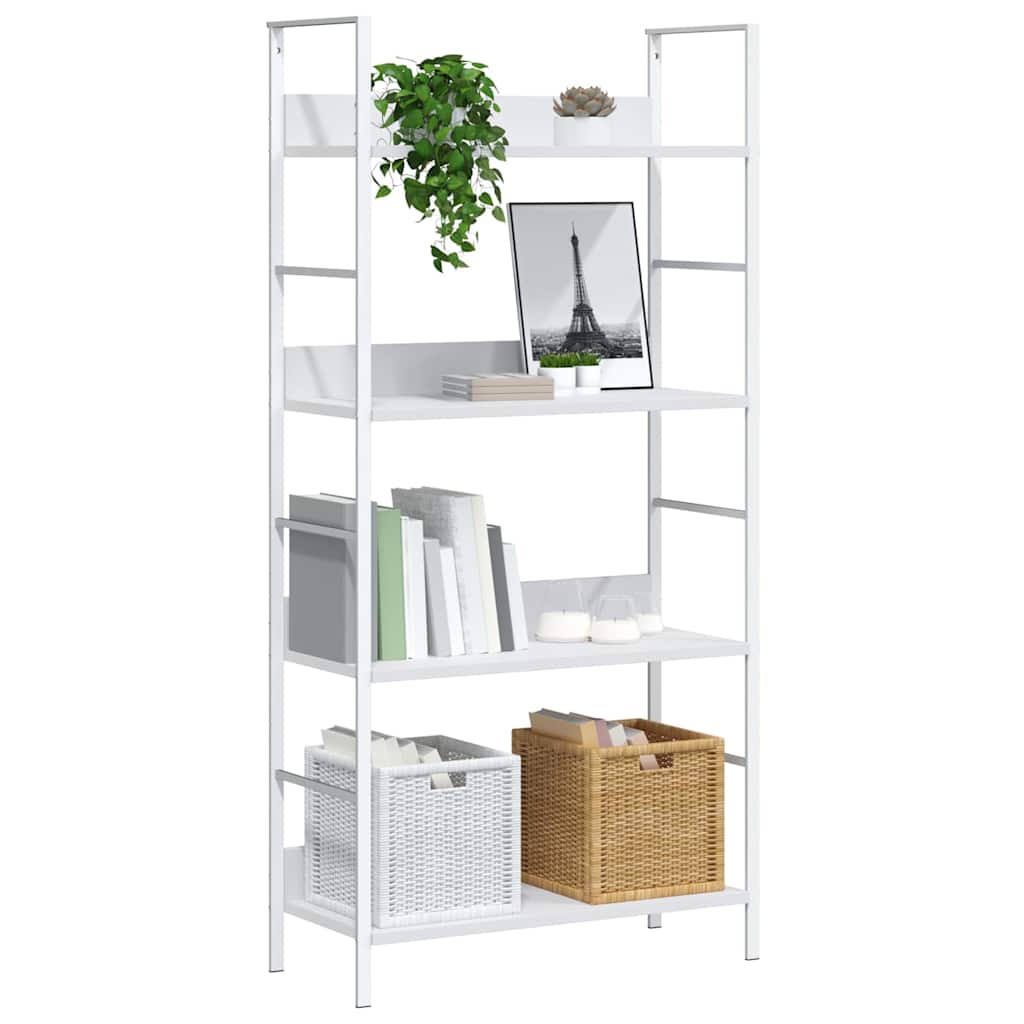 vidaXL Ραφιέρα 4 Επιπέδων Λευκή 60x27,6x124,5 εκ. Επεξεργασμένο Ξύλο