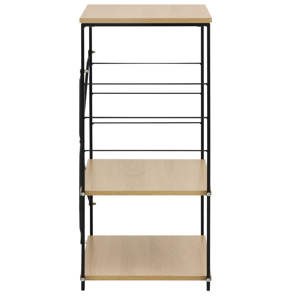 vidaXL Ντουλάπι Φούρνου Μικροκυμάτων Μαύρο/Δρυς 60x39,6x79,5εκ Επ Ξύλο