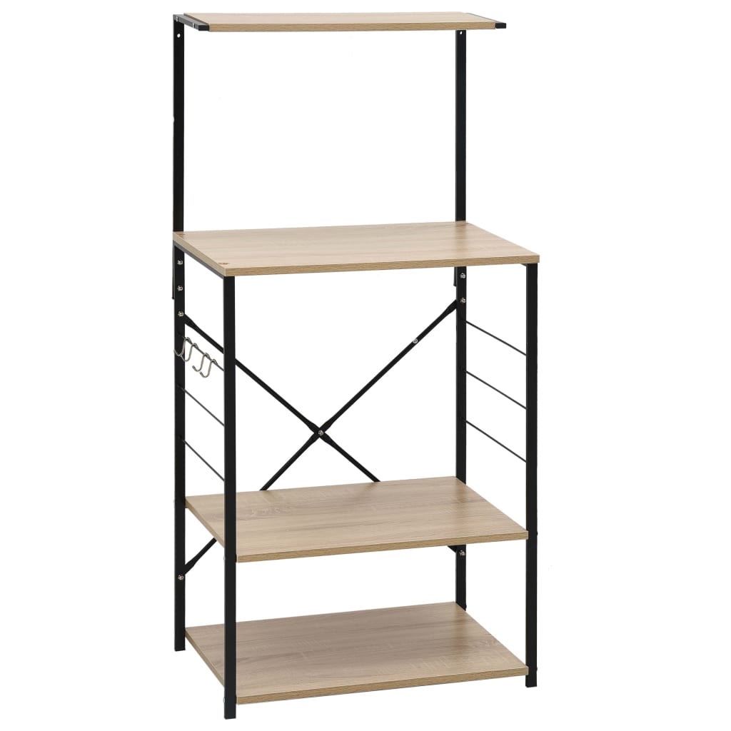 vidaXL Ντουλάπι Φούρνου Μικροκυμάτων Μαύρο/Δρυς 60x39,6x123εκ Επ Ξύλο