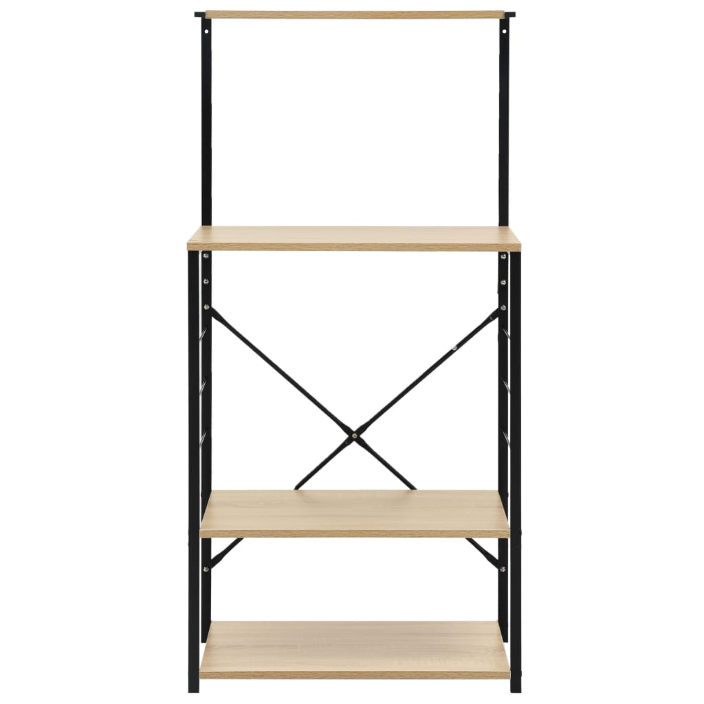 vidaXL Ντουλάπι Φούρνου Μικροκυμάτων Μαύρο/Δρυς 60x39,6x123εκ Επ Ξύλο