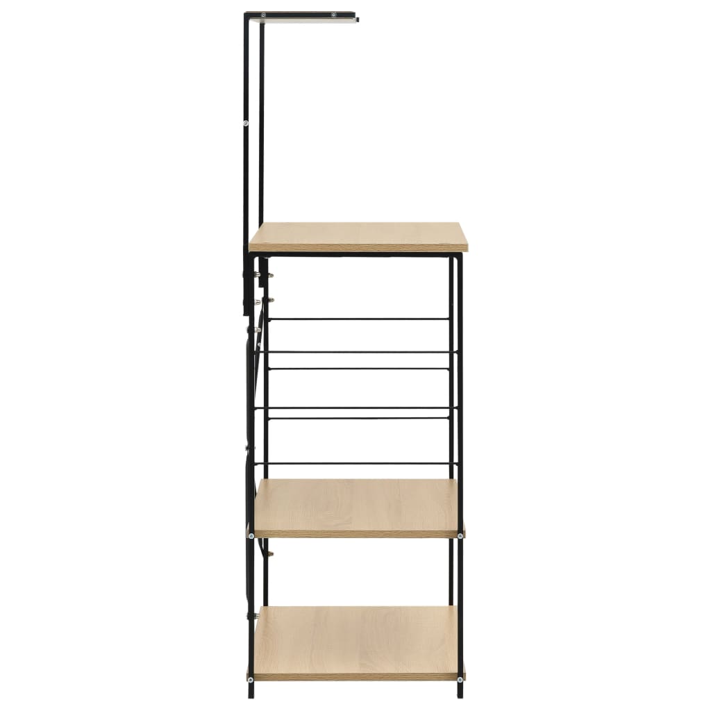 vidaXL Ντουλάπι Φούρνου Μικροκυμάτων Μαύρο/Δρυς 60x39,6x123εκ Επ Ξύλο