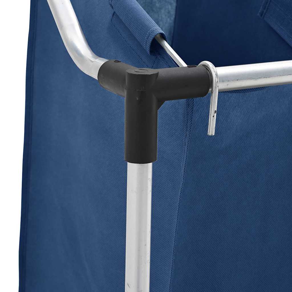 vidaXL Καλάθι Διαχωρισμού Απλύτων με 4 Σάκους Μπλε από Ατσάλι