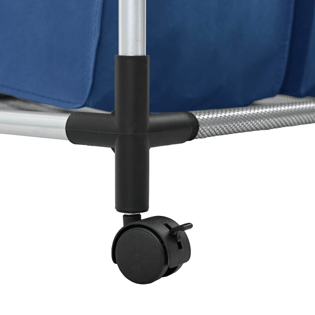 vidaXL Καλάθι Διαχωρισμού Απλύτων με 4 Σάκους Μπλε από Ατσάλι