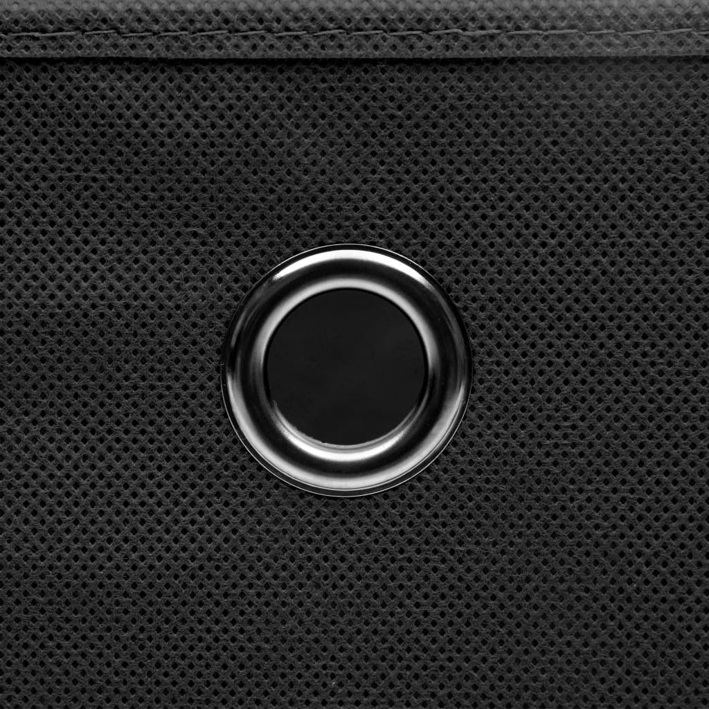 vidaXL Κουτιά Αποθήκευσης με Καπάκια 10τεμ Μαύρα 32x32x32εκ Υφασμάτινα