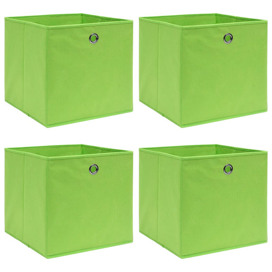 vidaXL Κουτιά Αποθήκευσης 4 τεμ. Πράσινα 32 x 32 x 32 εκ. Υφασμάτινα