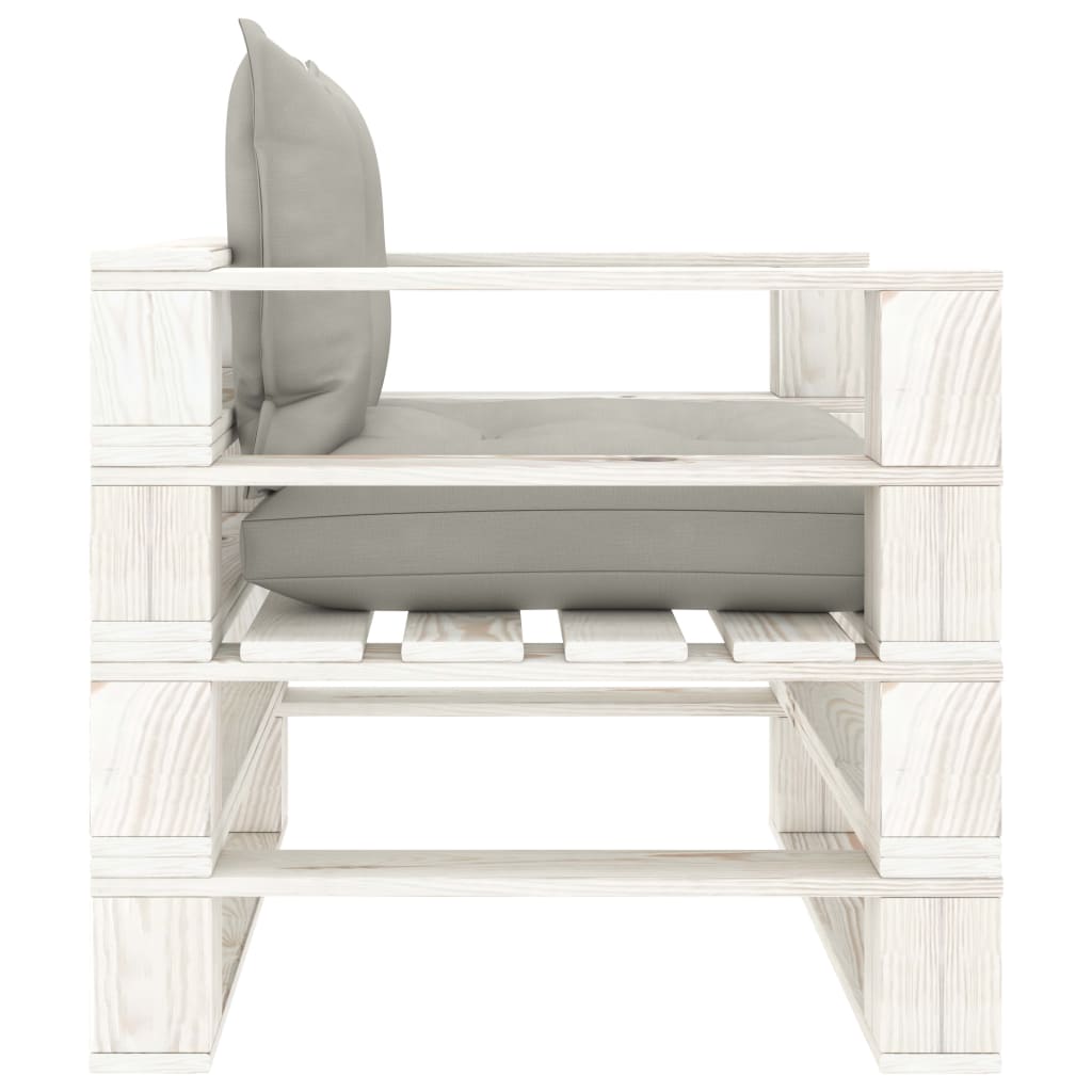 vidaXL Καναπές Κήπου από Παλέτες Ξύλινος με Taupe Μαξιλάρια