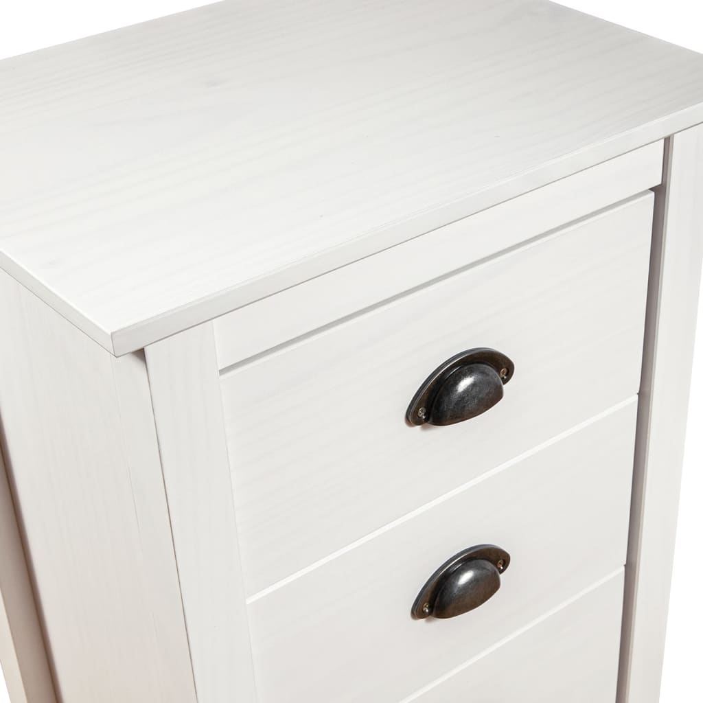 vidaXL Μπουφές Hill Λευκός 46x35x80 εκ. από Μασίφ Ξύλο Πεύκου