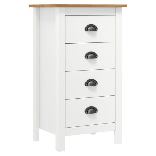 vidaXL Μπουφές Hill Λευκός 46x35x80 εκ. από Μασίφ Ξύλο Πεύκου