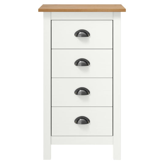 vidaXL Μπουφές Hill Λευκός 46x35x80 εκ. από Μασίφ Ξύλο Πεύκου