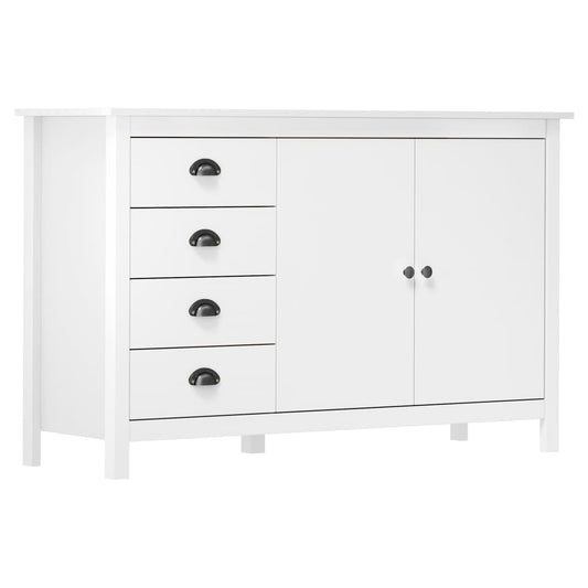 vidaXL Μπουφές Hill Λευκός 130x40x80 εκ. από Μασίφ Ξύλο Πεύκου