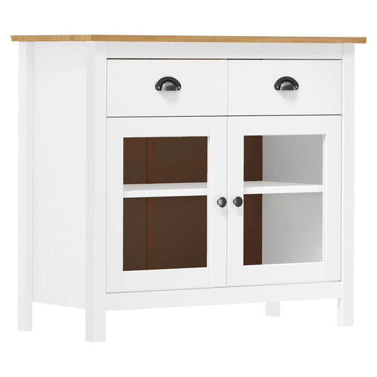 vidaXL Μπουφές Hill Λευκός 90x40x80 εκ. από Μασίφ Ξύλο Πεύκου