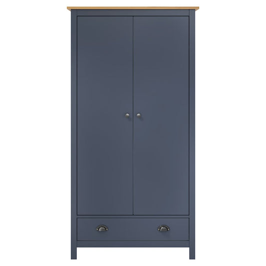 vidaXL Ντουλάπα Hill Δίφυλλη Γκρι 89x50x170 εκ. Μασίφ Ξύλο Πεύκου