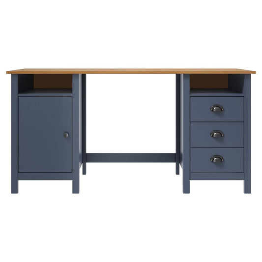 vidaXL Γραφείο Hill Γκρι 150x50x74 εκ. από Μασίφ Ξύλο Πεύκου