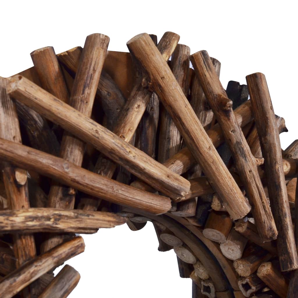 vidaXL Καθρέφτης Τοίχου Στρογγυλός 60 εκ. από Ξύλο Teak