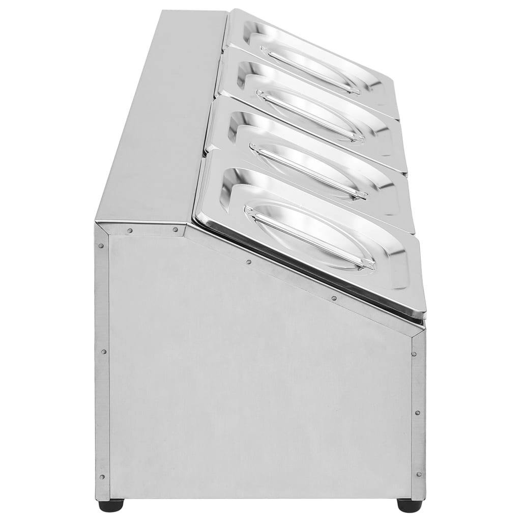 vidaXL Βάση για Λεκάνες Gastronorm με 4 Σκεύη GN 1/6 Ανοξείδωτο Ατσάλι