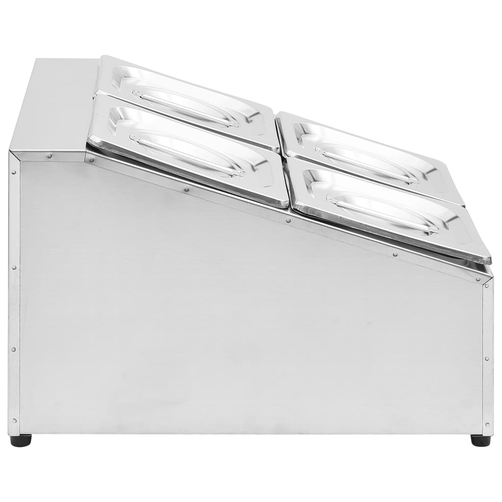 vidaXL Βάση για Λεκάνες Gastronorm με 4 Σκεύη GN 1/6 Ανοξείδωτο Ατσάλι
