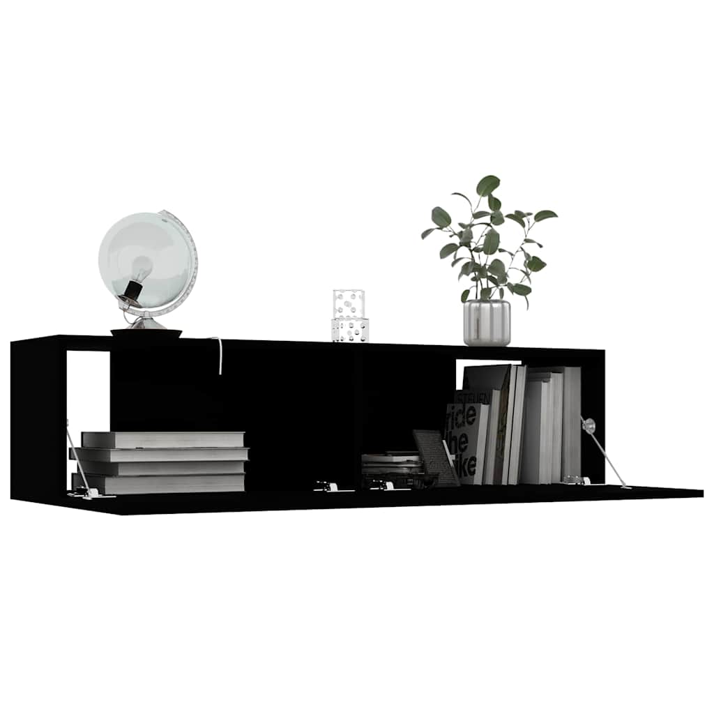 vidaXL Έπιπλο Τηλεόρασης Μαύρο 120 x 30 x 30 εκ. από Επεξ. Ξύλο