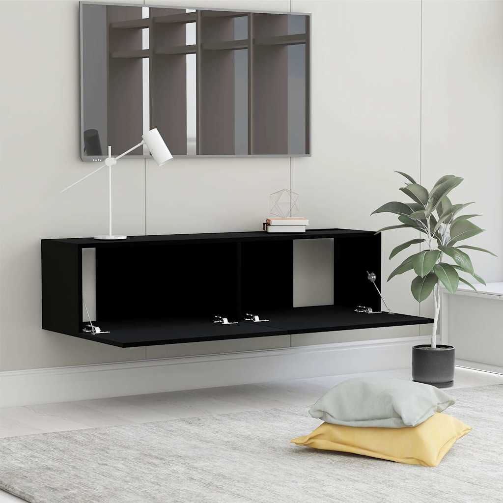 vidaXL Έπιπλο Τηλεόρασης Μαύρο 120 x 30 x 30 εκ. από Επεξ. Ξύλο
