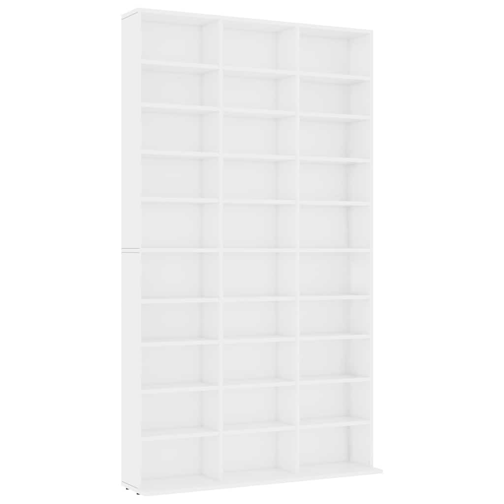 vidaXL Έπιπλο για CD Λευκό 102 x 23 x 177,5 εκ. από Επεξεργασμένο Ξύλο