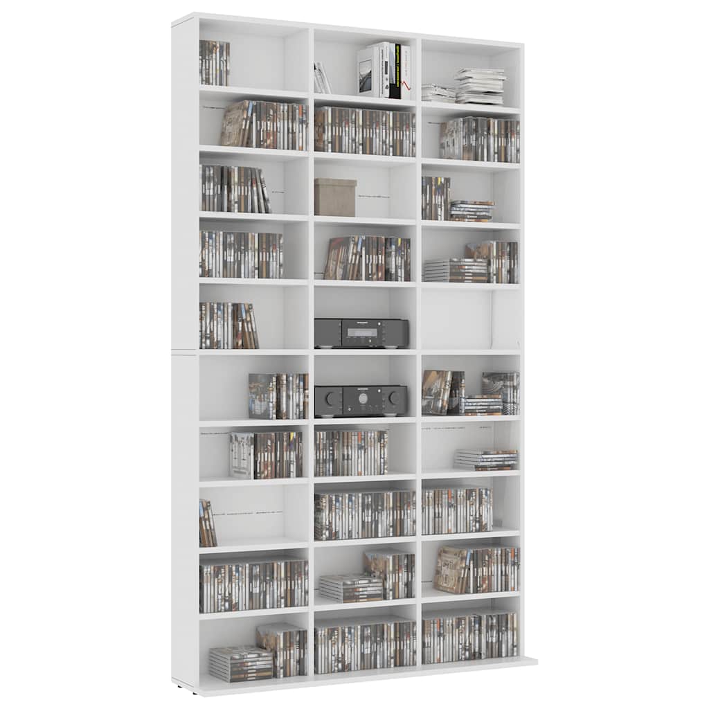 vidaXL Έπιπλο για CD Λευκό 102 x 23 x 177,5 εκ. από Επεξεργασμένο Ξύλο