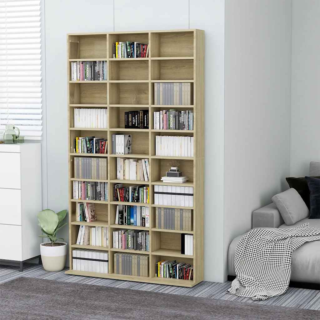 vidaXL Έπιπλο για CD Δρυς 102 x 23 x 177,5 εκ. από Επεξεργασμένο Ξύλο