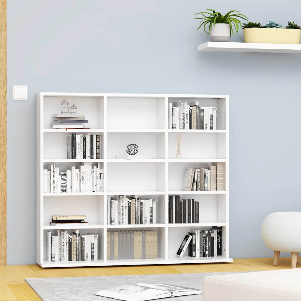 vidaXL Έπιπλο για CD Λευκό 100 x 23 x 89,5 εκ. από Επεξ. Ξύλο
