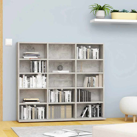 vidaXL Έπιπλο για CD Γκρι του Σκυροδέματος 100x23x89,5 εκ. Επεξ. Ξύλο