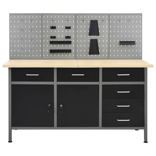 vidaXL Πάγκος Εργασίας με Τέσσερα Πάνελ Τοίχου