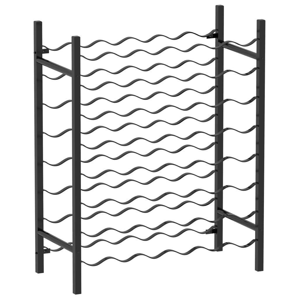 vidaXL Κάβα / Ραφιέρα Κρασιών για 48 Μπουκάλια Μαύρη Μεταλλική