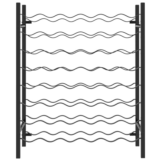 vidaXL Κάβα / Ραφιέρα Κρασιών για 48 Μπουκάλια Μαύρη Μεταλλική