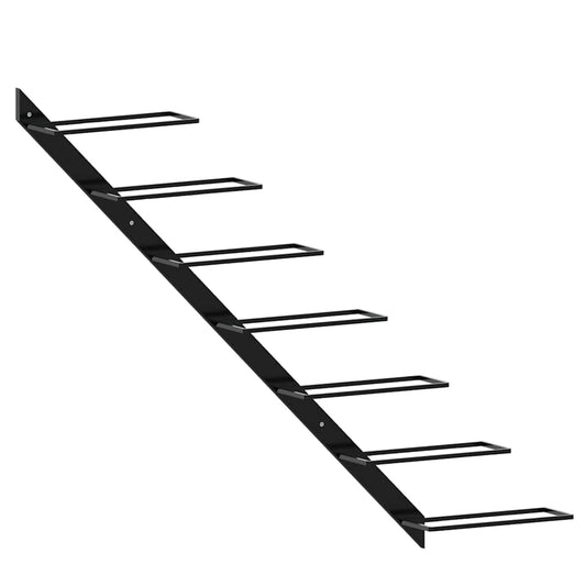 vidaXL Βάση Κρασιών Τοίχου για 7 Φιάλες Μαύρη Μεταλλική