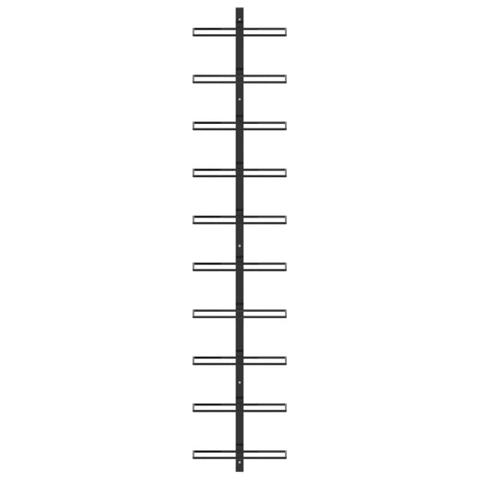 vidaXL Βάση Κρασιών Τοίχου για 10 Φιάλες Μαύρη Μεταλλική