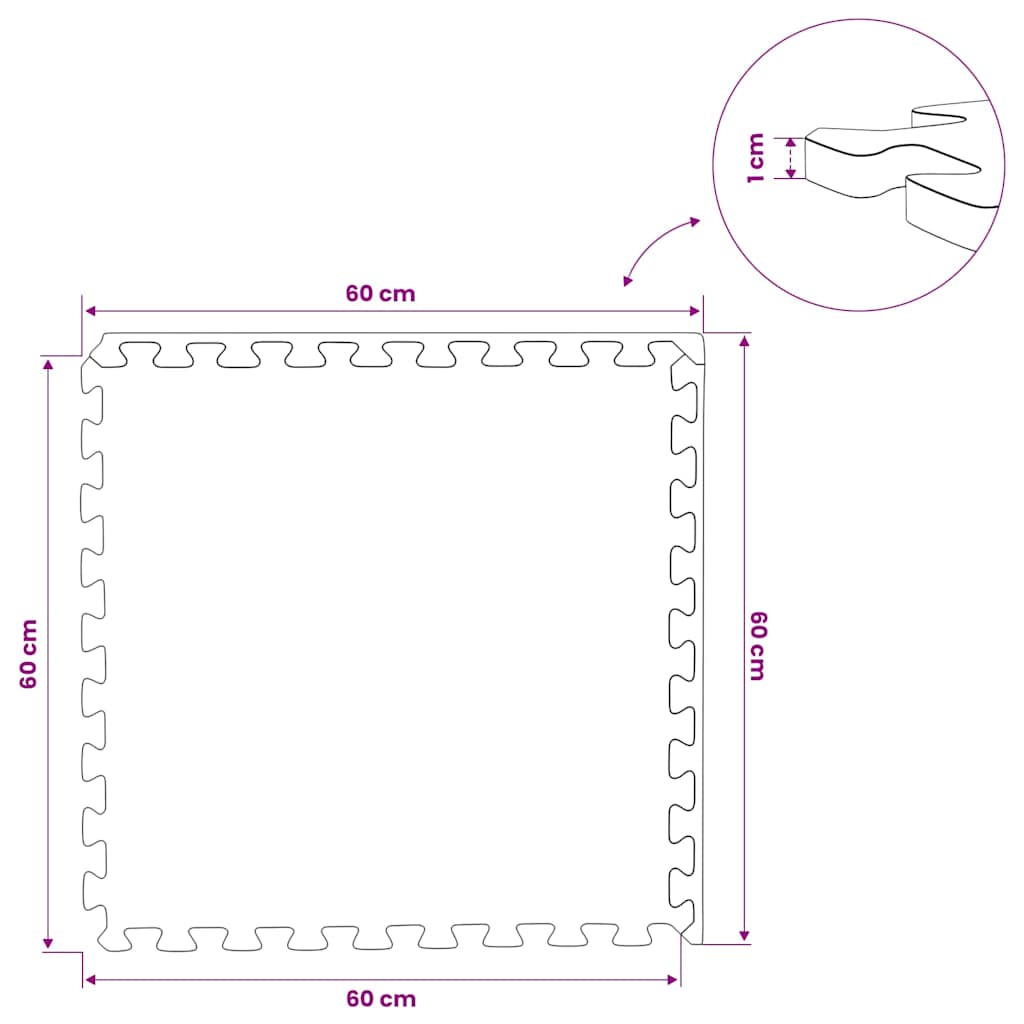 vidaXL Δάπεδα Προστασίας 12τεμ. Σχέδιο Ξύλου 4,32 μ² Αφρώδες Υλικό EVA