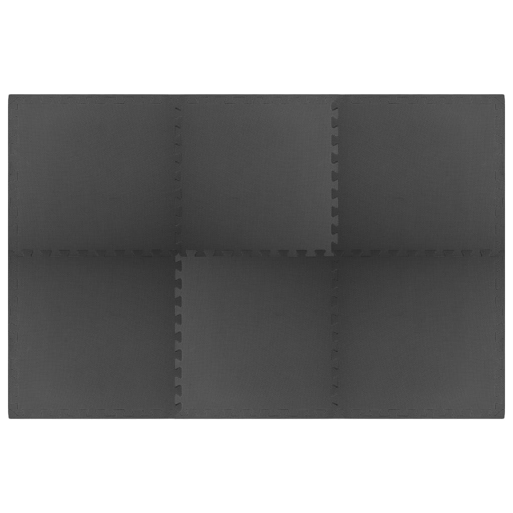 vidaXL Δάπεδα Προστασίας 6 τεμ. Μαύρα 2,16 μ² από Αφρώδες Υλικό EVA