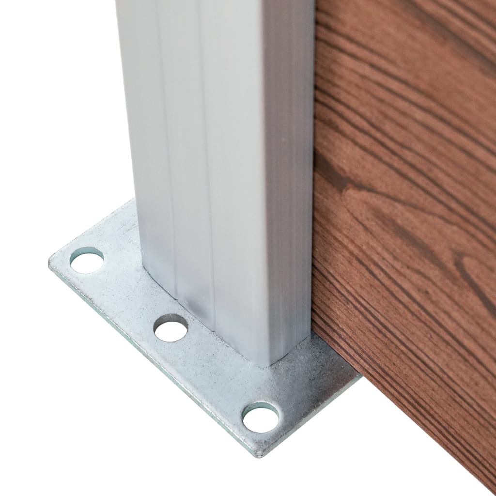 vidaXL Πάνελ Περίφραξης 1 Τετράγωνο + 1 Κεκλιμένο Καφέ 273x186 εκ. WPC