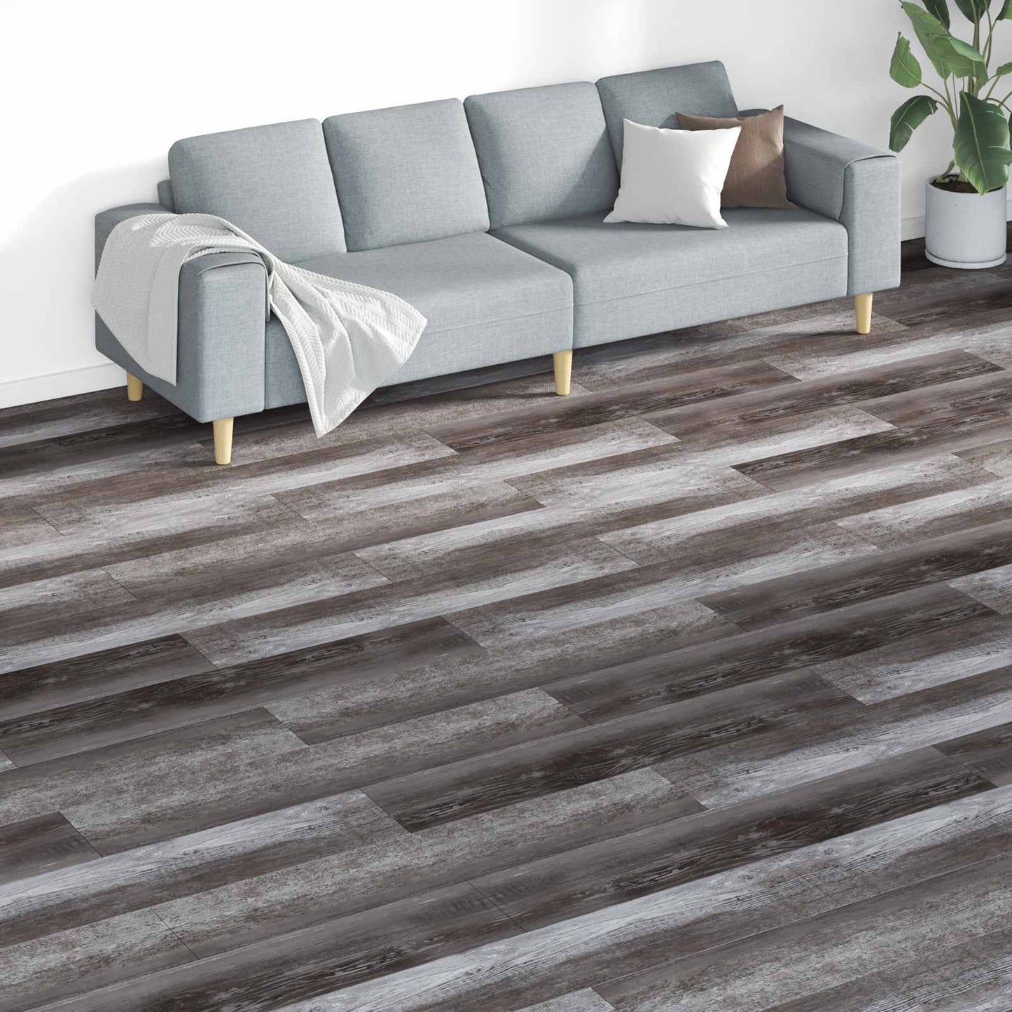 vidaXL Πλάκες Δαπέδου 18 pcs Καφέ 5,26 τ.μ. PVC