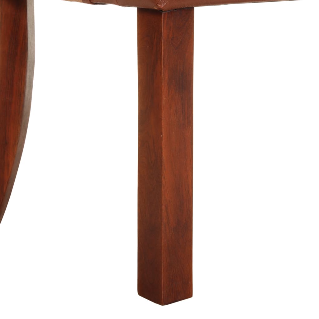 vidaXL Καρέκλες Τραπεζαρίας 2 τεμ. Καφέ από Γνήσιο Δέρμα Κατσίκας