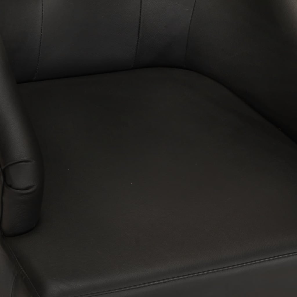 vidaXL Καρέκλες Τραπεζαρίας 2 τεμ. Μαύρες από Γνήσιο Δέρμα Κατσίκας