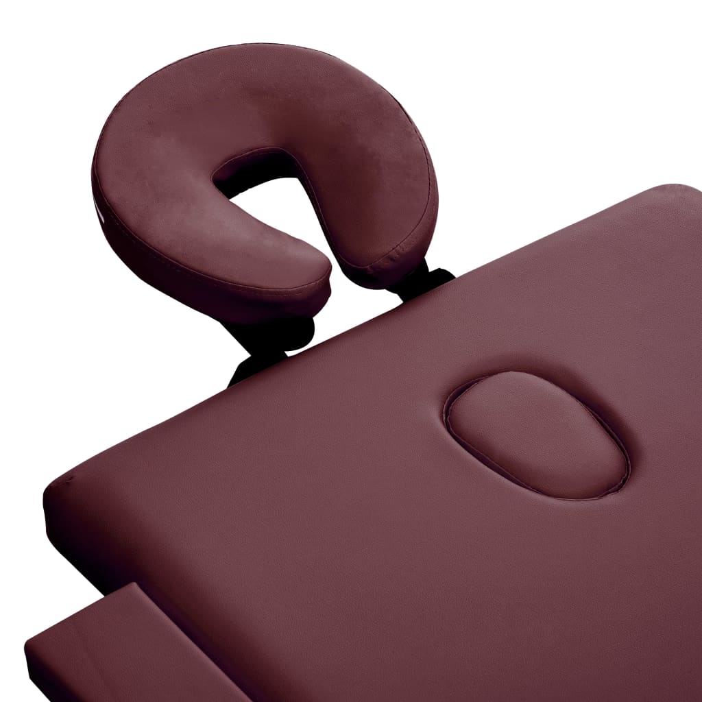 vidaXL Κρεβάτι Μασάζ Πτυσσόμενο 2 Θέσεων Βιολετί Αλουμινένιο