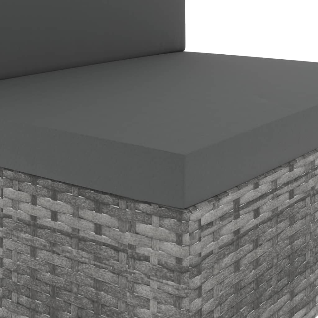 vidaXL Σαλόνι Κήπου 8 Τεμαχίων Γκρι από Συνθετικό Ρατάν