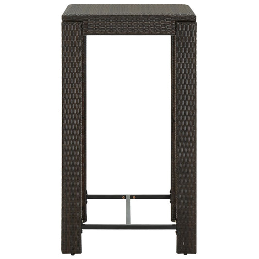 vidaXL Τραπέζι Μπαρ Κήπου Καφέ 60,5x60,5x110,5 εκ. από Συνθετικό Ρατάν