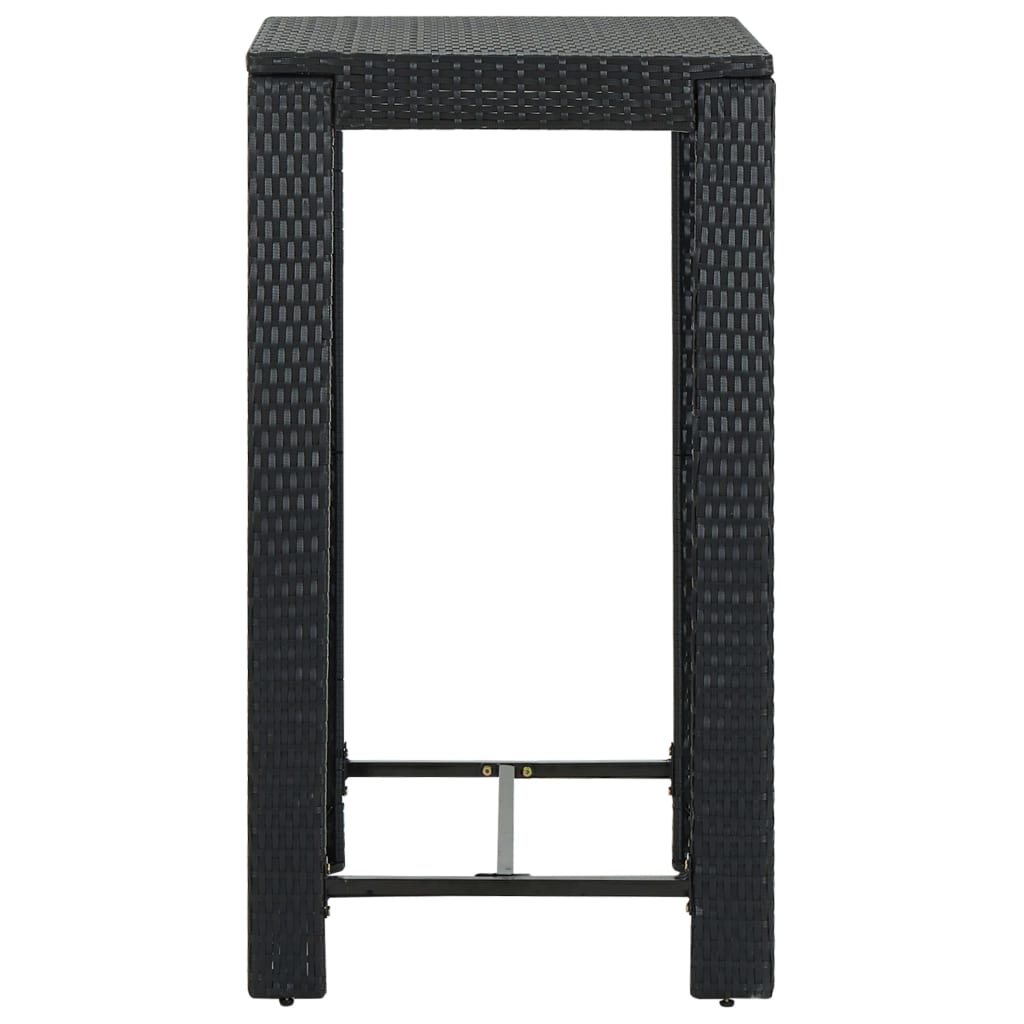 vidaXL Τραπέζι Μπαρ Κήπου Μαύρο 60,5x60,5x110,5 εκ. Συνθετικό Ρατάν