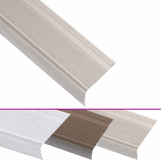 vidaXL Προφίλ Σκαλοπατιών Σχήμα Γ 15 τεμ. Champagne 90 εκ. Αλουμινίου