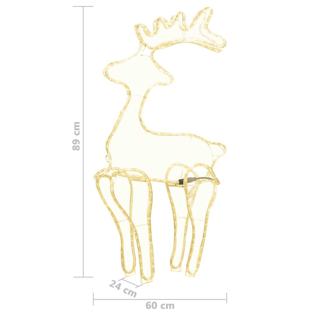 vidaXL Τάρανδος Χριστουγεννιάτικος με Σήτα 60 x 24 x 89 εκ. 306 LED