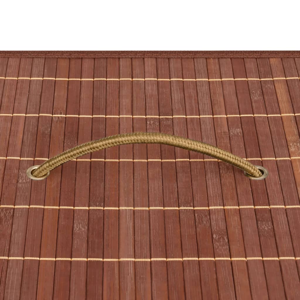 vidaXL Καλάθι Άπλυτων με 2 Τμήματα Καφέ 72 Λίτρα από Μπαμπού