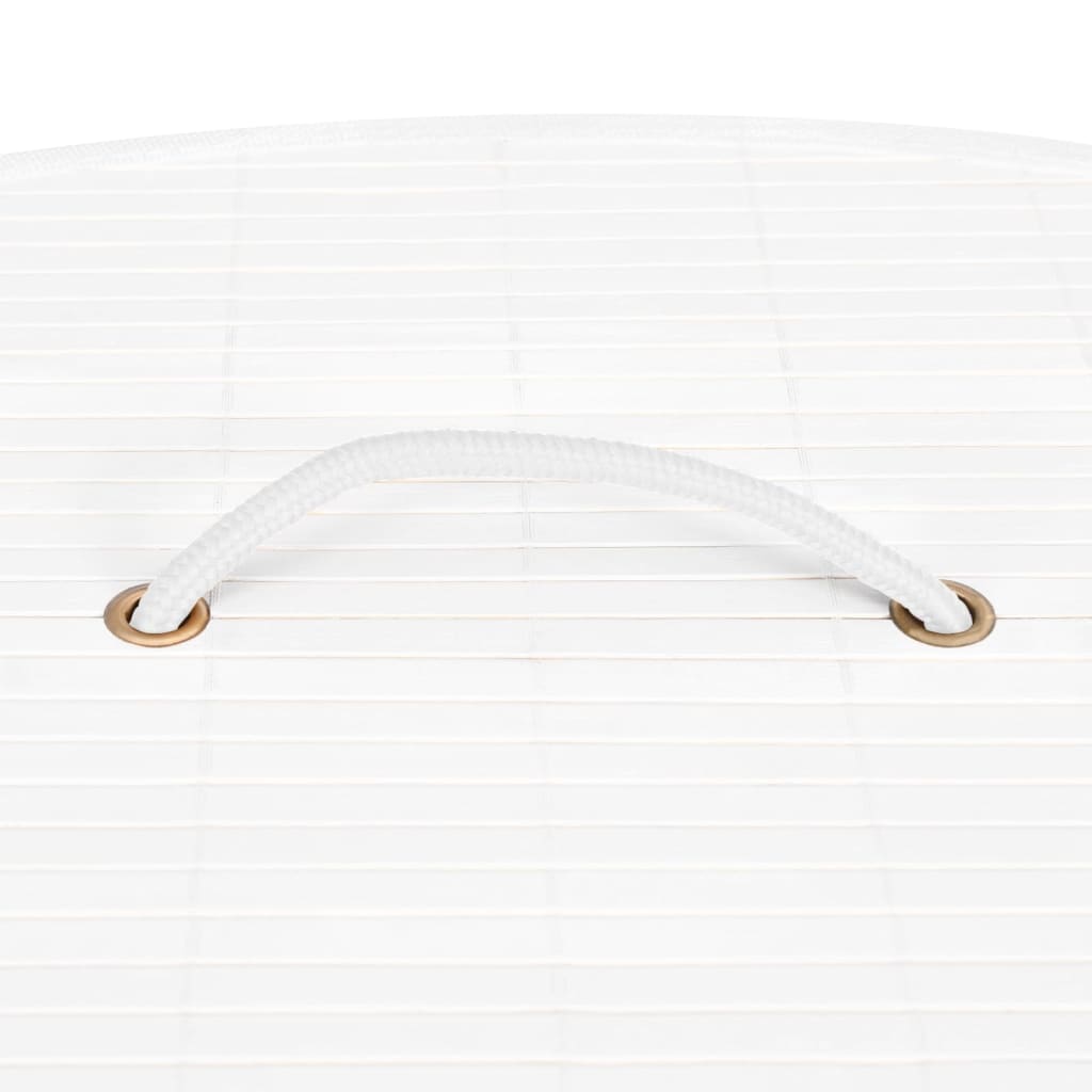 vidaXL Καλάθι Άπλυτων Γωνιακό Λευκό 60 Λίτρων από Μπαμπού